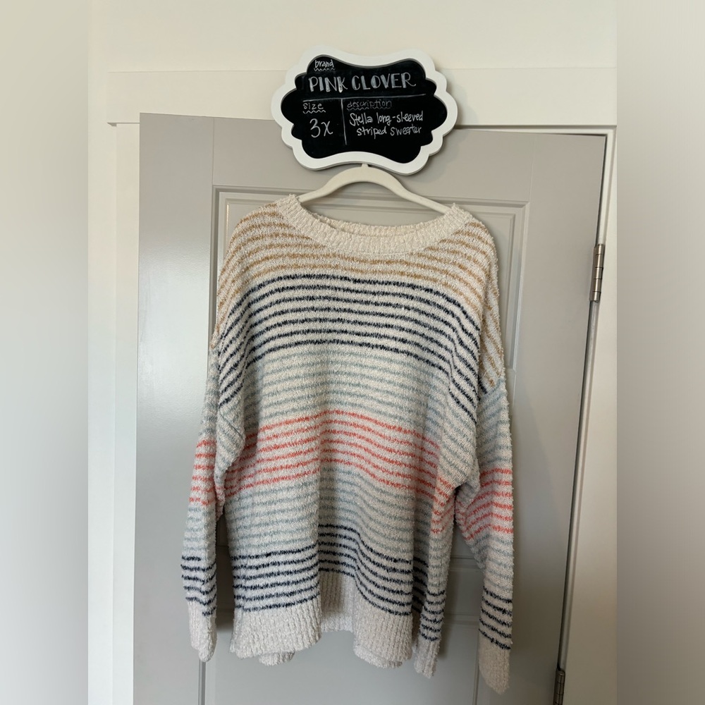 3x Pink Clover Stella long-sleeve striped sweater